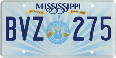 MS license plate BVZ275