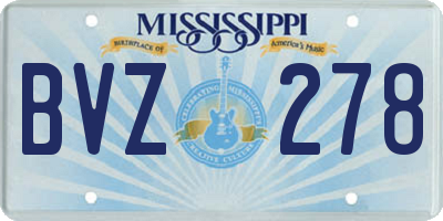 MS license plate BVZ278