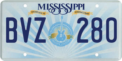 MS license plate BVZ280