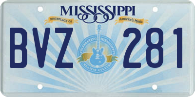 MS license plate BVZ281