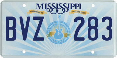MS license plate BVZ283