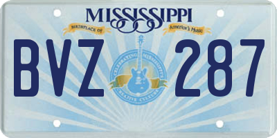 MS license plate BVZ287