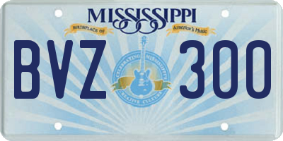 MS license plate BVZ300