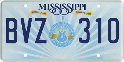 MS license plate BVZ310