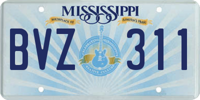 MS license plate BVZ311