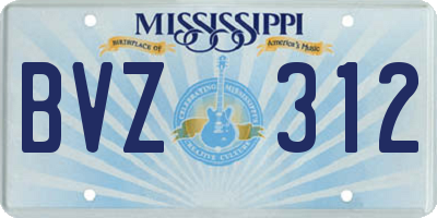 MS license plate BVZ312