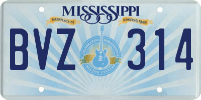 MS license plate BVZ314