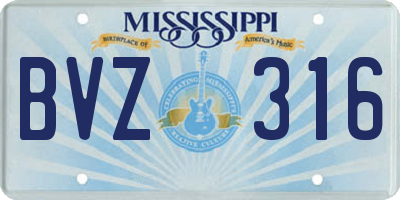 MS license plate BVZ316