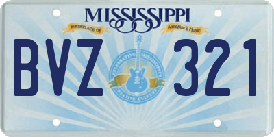 MS license plate BVZ321