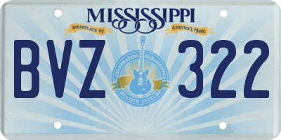 MS license plate BVZ322
