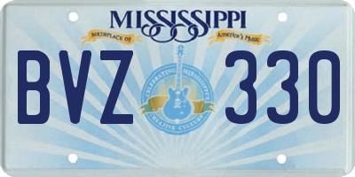 MS license plate BVZ330