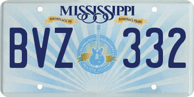 MS license plate BVZ332