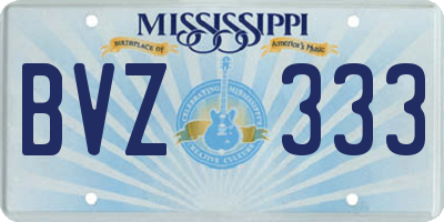 MS license plate BVZ333