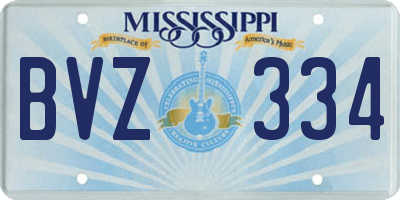 MS license plate BVZ334