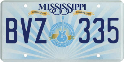 MS license plate BVZ335