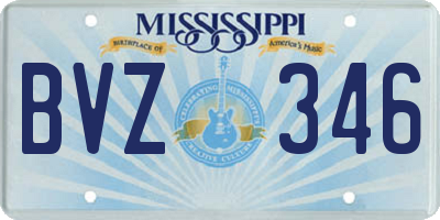 MS license plate BVZ346