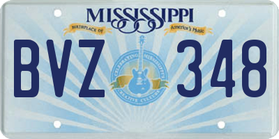 MS license plate BVZ348