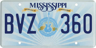 MS license plate BVZ360