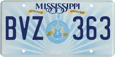 MS license plate BVZ363