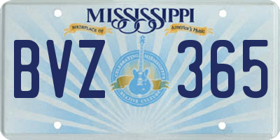 MS license plate BVZ365