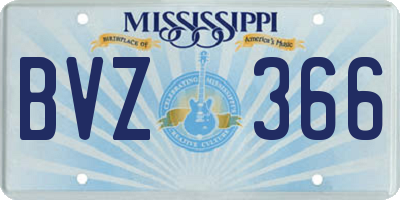 MS license plate BVZ366