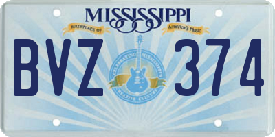 MS license plate BVZ374