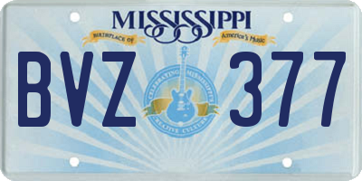 MS license plate BVZ377