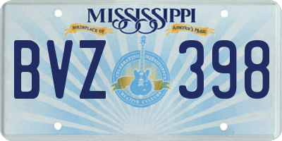 MS license plate BVZ398