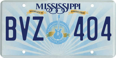 MS license plate BVZ404