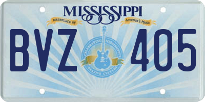 MS license plate BVZ405