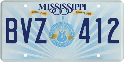 MS license plate BVZ412