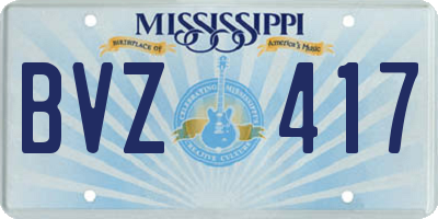 MS license plate BVZ417