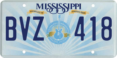 MS license plate BVZ418