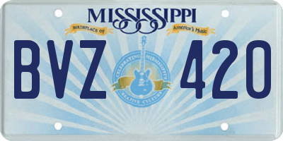 MS license plate BVZ420