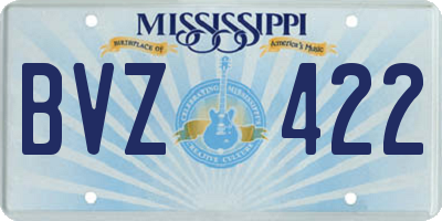 MS license plate BVZ422