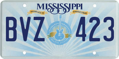 MS license plate BVZ423