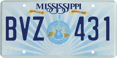 MS license plate BVZ431