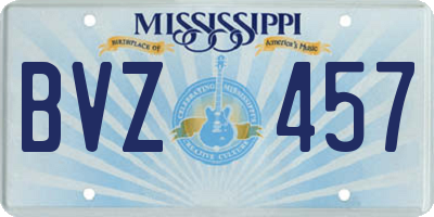 MS license plate BVZ457