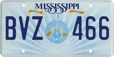 MS license plate BVZ466