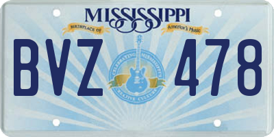 MS license plate BVZ478