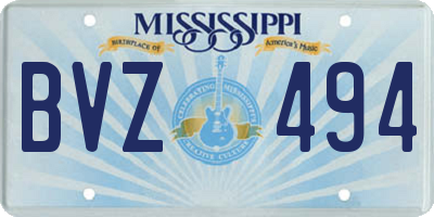 MS license plate BVZ494