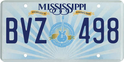 MS license plate BVZ498