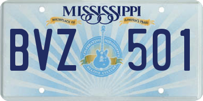 MS license plate BVZ501