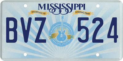 MS license plate BVZ524