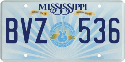 MS license plate BVZ536