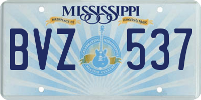 MS license plate BVZ537