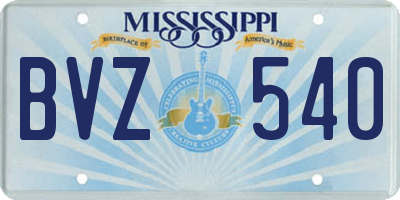 MS license plate BVZ540