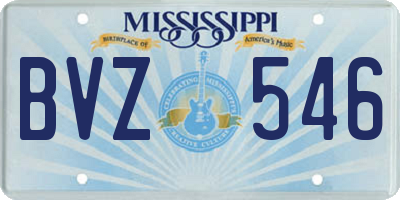 MS license plate BVZ546
