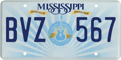 MS license plate BVZ567