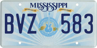 MS license plate BVZ583